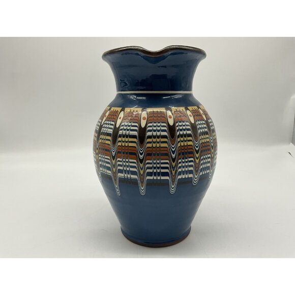 Bulgarian Troyan Pottery Pitcher or Jug w/Peacock Eye Pattern Red Ware Drinkware - Picture 5 of 16